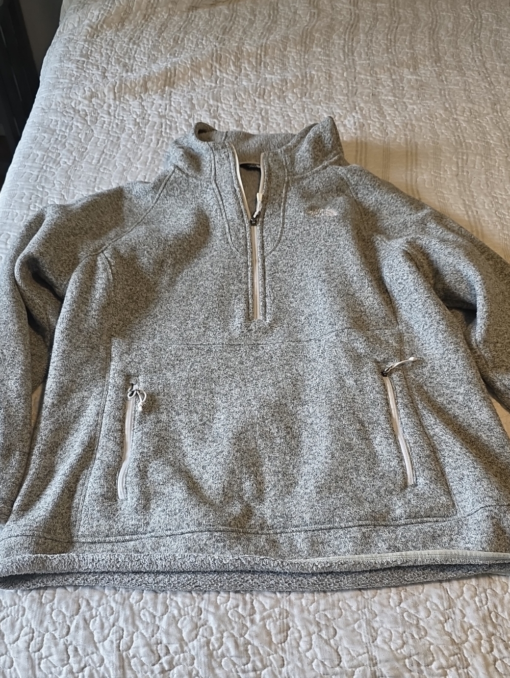 The North Face Women's Heather Gray Half-Zip Fleece Jacket